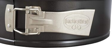 Dr. Oetker Springform with Flat and Tube Bottom, Ø 28 cm, Cake Pan made of Steel with Non-Stick Coating, Baking Pan made of Refined Black Steel, Quantity: 1 piece
