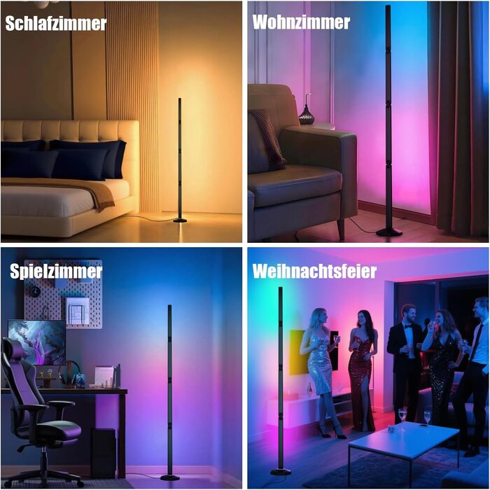 LED лампа Electight RGB для столу з регулюванням яскравості, 800 люмен, складний дизайн, пульт дистанційного керування та додаток, 16 мільйонів кольорів, 99 режимів, синхронізація з музикою та таймер, для читання, офісу та ігор (170см)