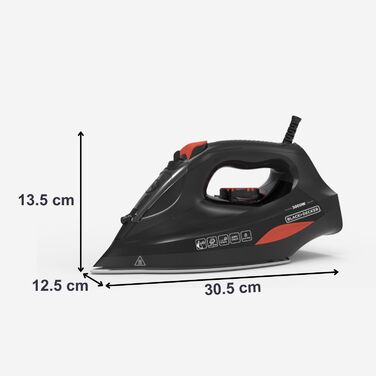 Праска з парою Black+Decker BXIR3000E | 3000 Вт | Керамічна підошва | 200 г/хв | Система захисту від накипу | Вертикальне прасування | Дезінфекція