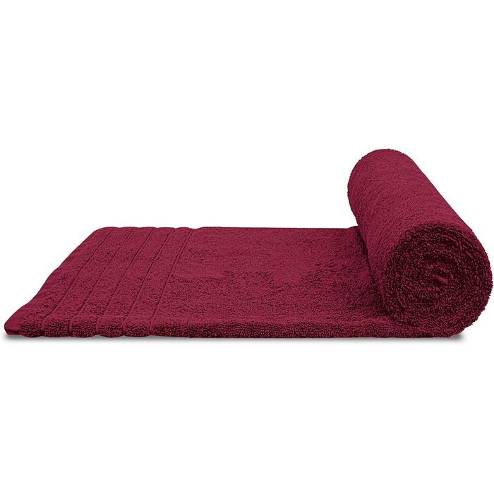 Набір рушників Tens Towels з 100% бавовни, 8 предметів: 2 великі банні рушники, 2 рушники для рук та 4 серветки, гігроскопічні та швидкосохнучі, колір бордовий (Large)