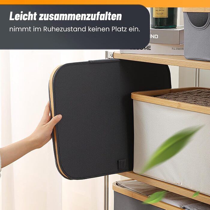 160L Laundry Basket with 2 Compartments, Deposit Bottle Collection Container with Lid, Container for Deposit Bottles & Glass & Paper Waste Collection, Deposit Bottle Container Bamboo with Bag, must have