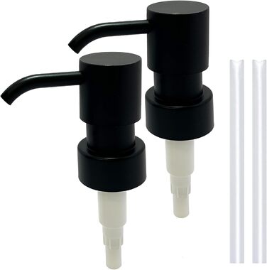 Дозатор для мила Suanti, 425 мл, з помпою з брашованого нікелю, наповнюваний, квадратний, декоративний, для мила для рук, миття посуду та лосьйонів, стиль мармур (чорна помпа - 2 шт.)