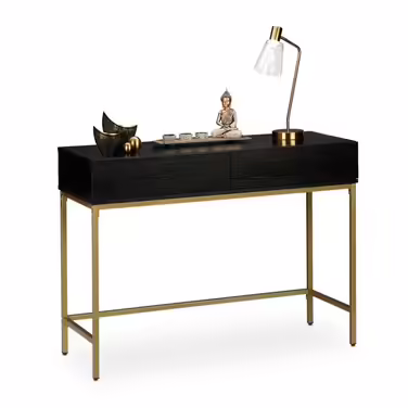 Relaxdays Console Table Gold Black