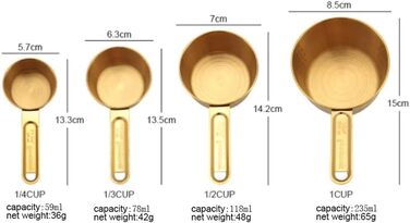 8-piece stainless steel measuring cup and spoon set for the kitchen, cookware, baking, cooking, measuring tool