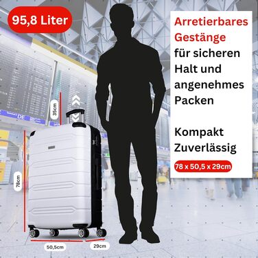 Набір валіз NOWI Rhodos – 3 шт. з ABS, з кодовим замком, 360° обертання, рожевий. Розміри M, L, XL