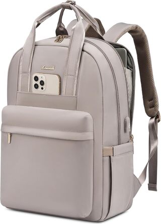 Жіночий рюкзак LOVEVOOK, 17.3 дюйми, з відділенням для ноутбука, для подорожей, роботи, навчання, чорний/сірий