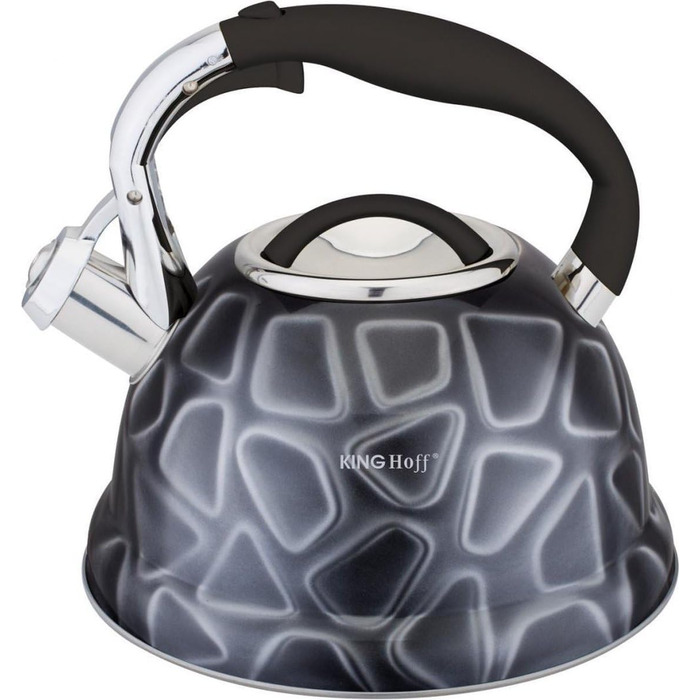 Електричний чайник Kinghoff KH-1064 з нержавіючої сталі, 2.7 л, індукційний, з свистком