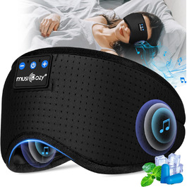 Маска для сну Musicozy з навушниками Bluetooth | 100% затемнення, для подорожей, релаксації | Подарунок для чоловіків та жінок