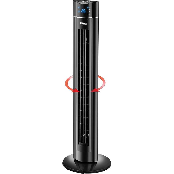 Вентилятор вежовий Unold 86855 Schwarz 60W, 230V: 3 швидкості, іонізація, таймер, коливання