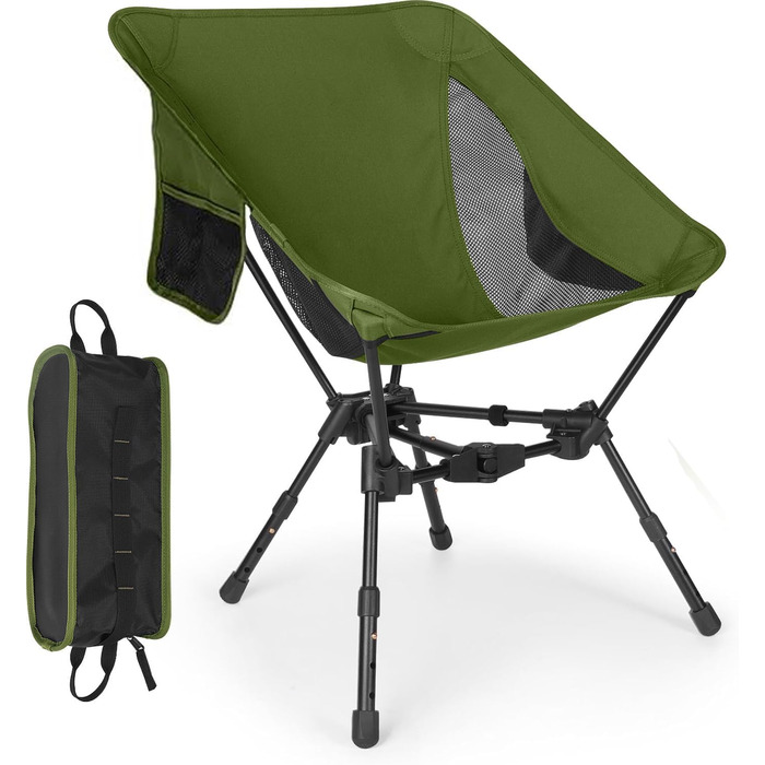 Складний туристичний стілець TOPCHANCES, 150 кг, армійний, з кишенею, дихаюча сітка для пікніків та відпочинку на природі