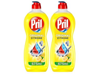 Засіб для миття посуду Pril Original Лимон, висока розчинна здатність жиру, 675 мл, 14 шт