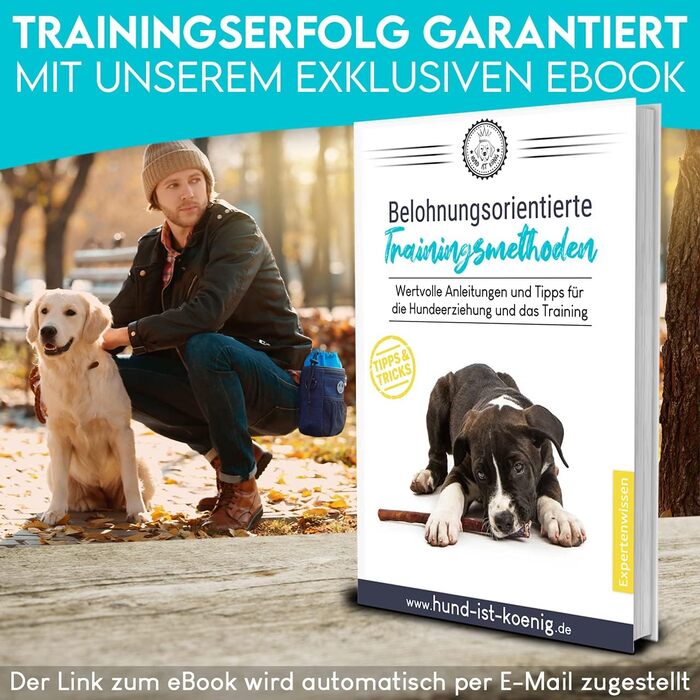Преміум сумка для ласощів для собак HUND IST KÖNIG - універсальна, містка, з дозатором для відходів та Ebook - темно-синій (16 x 18 x 6 см)