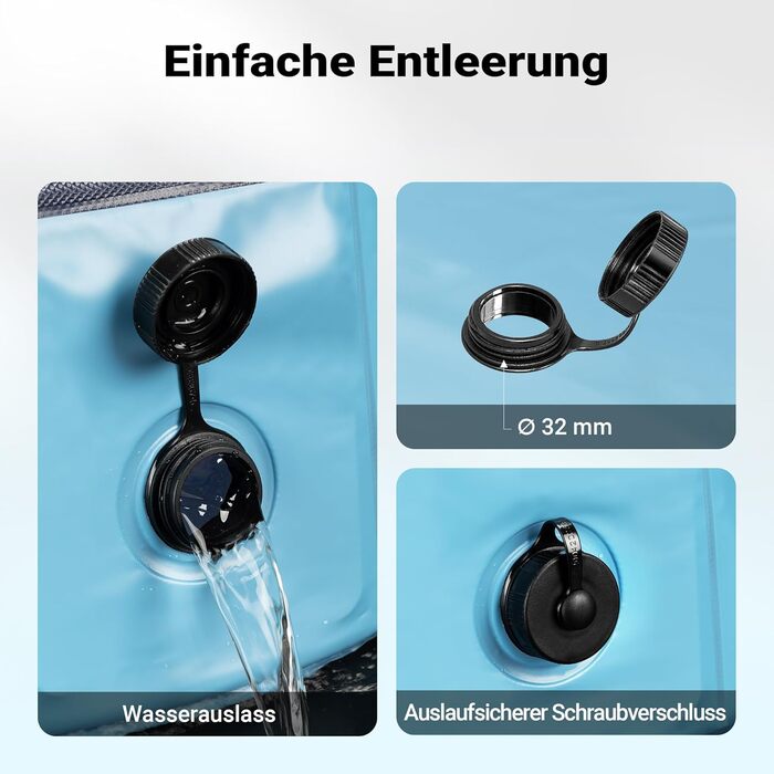 Басейн для собак Fudajo 100 x 30 см, рушфільтрований, з ПВХ, складаний, з посиленими краями, портативний