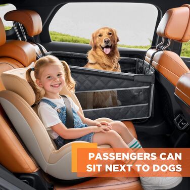 Крісло для собак у машину Gimars, посилена стабільність, великі та середні породи, водонепроникне, з ременями безпеки