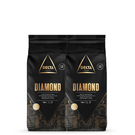 Кава в зернах Delta Cafés Diamond, інтенсивність 12, суміш арабіки з нотками меду та стиглих фруктів, 2 кг (2 пакети по 1 кг)