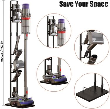 Підставка для пилососів Dyson V15s, V15, V11, V10, V8, V7, V6 - чорна, без свердління
