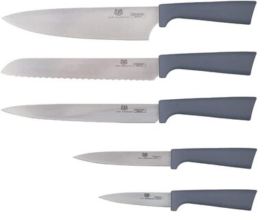 Набір ножів Karl Hausmann 5 предметів: набір ножів, ніжний блок, кухонні ножі з нержавіючої сталі (сірий)