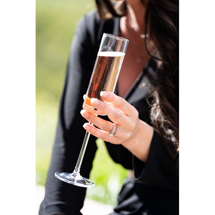 Набір келихів для шампанського Aspen & Birch (6 шт.) - келихи для мімози, 100% без свинцю, 280 мл, ручної роботи