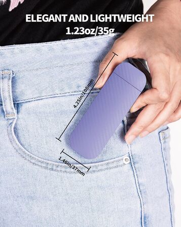 LED-ліхтарик для читання, перезаряджуваний, ультралегкий, з 3 кольорами та 5 рівнями яскравості, фіолетовий