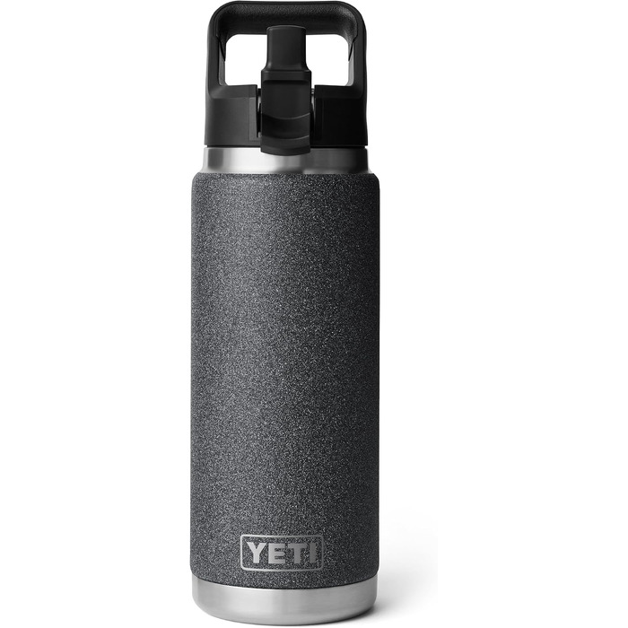 Термос-пляшка YETI Rambler 750 мл зі сталі з вакуумною ізоляцією та кришкою зі соломинкою, колір Black Stone