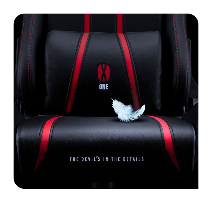 Ігрове крісло Diablo Chairs X-One 2.0, штучна шкіра, чорно-червоне