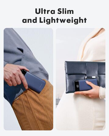 Power Bank Charmast 10000mAh з 6 виходами, USB-C, LED-дисплеєм, 4 кабелями, блакитний