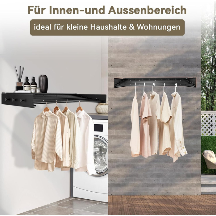 Настінна сушилка для білизни Donken, 80/100 см, розтяжна, для ванної, балкону, тераси