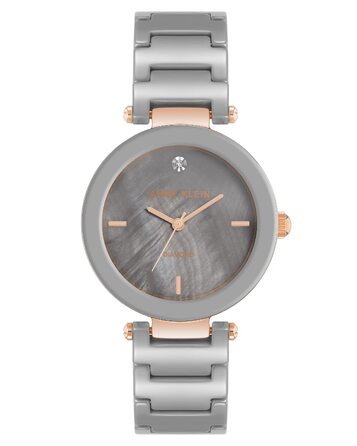 Жіночий годинник Anne Klein з діамантовим циферблатом та керамічним браслетом (Taupe/Rose Gold)