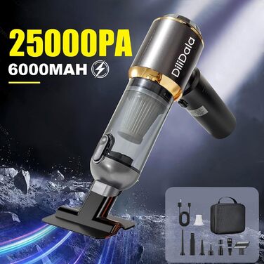 Бездротовий ручний пилосос DiliDala, 25000 Па, акумуляторний, 3 швидкості, для авто, кухні, дивана, офісу