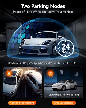 WOLFBOX i07: Автомобільний відеореєстратор 3-камерний з WiFi GPS, 4K+1080P+1080P, 2.5K+1080P+1080P, LCD 3