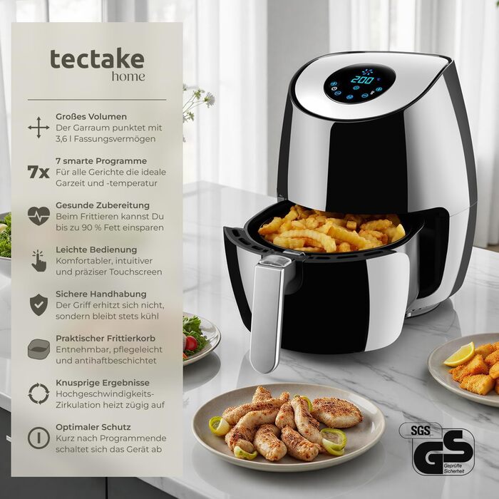 Фритюрниця електрична TekTake 2 камери XXL 8л з 7 програмами та рецептами