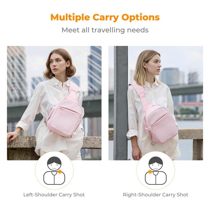 Сумка для камери K&F CONCEPT, слін-сумка на плече, фоторюкзак, компактний, водонепроникний, регульований ремінь, для DSLR/SLR камер, об'єктивів (5 літрів, рожевий)