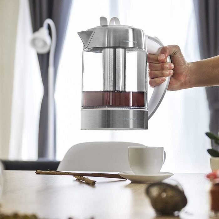Електричний чайник Cecotec ThermoSense з боросилікатного скла, 1.7 л, без BPA, 2200 Вт | 2 в 1