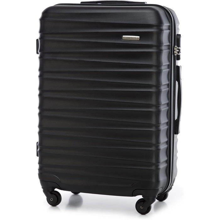 Набір валізWITTCHEN 3в1: велика, середня, маленька. Чорний, ABS, з коліщатками на 360°, TSA-замок. Підходить для Lufthansa, Eurowings, Ryanair, Condor
