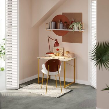 Комп'ютерний стіл Coleshome 32 дюйми (81.3 см) - білий мармур, золоті ніжки, для дому/офісу/студентів