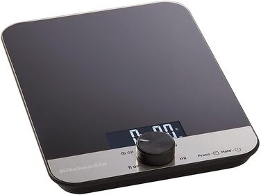 KitchenAid Digital Kitchen Scale with Glass Platform - Weighs Wet & Dry Ingredients - 5000g/5000ml Capacity