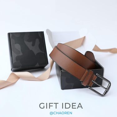 Чоловічий шкіряний ремінь CHAOREN чорного кольору, 35 мм, для джинсів, м'яка шкіра