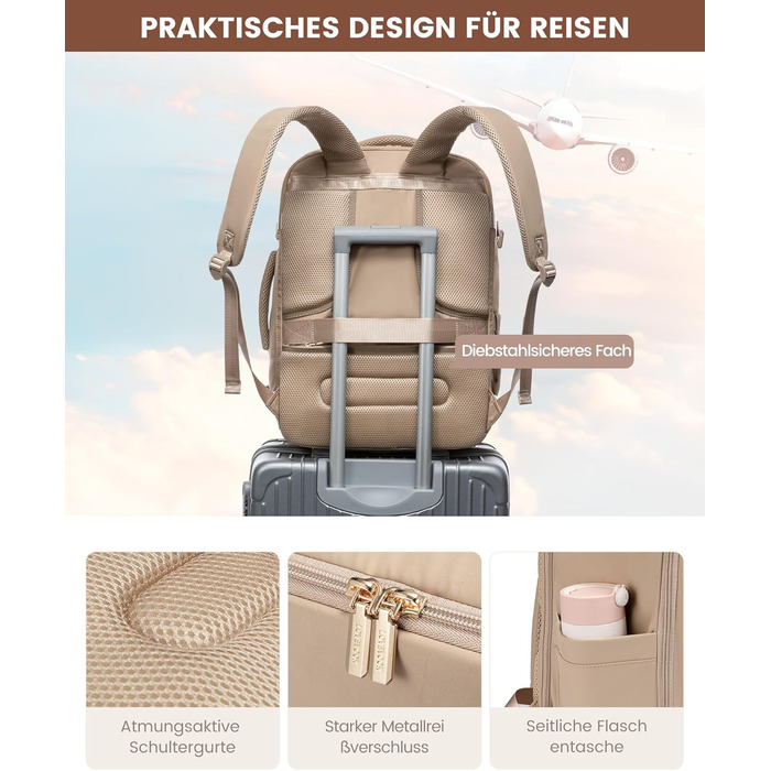 Рюкзак для ручної поклажі OVEVOOK: 40л, водонепроникний, з відділенням для ноутбука 17