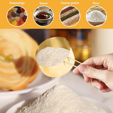 Мірний набір кухонних ложок та мірних стаканів з нержавіючої сталі, 4 шт. для сухих та рідких інгредієнтів, для випічки та приготування їжі