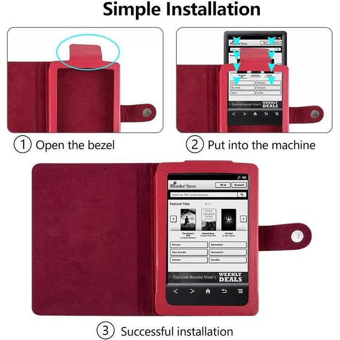 Чохол-сумка для Sony eBook PRS-T3/T2/T1/650/600/505 6 дюймів, чорний