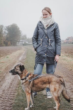 Нашийник для собак HUNTER Grenada з натуральної шкіри, темно-синій, ручної роботи, для тренувань та повсякденного використання, міцний, комфортний, елегантний дизайн, розмір 39-48 см