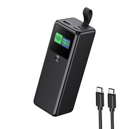 Power Bank VAFOTON 27000mAh 140W з 3 портами, цифровим дисплеєм та USB-C кабелем (Чорний)