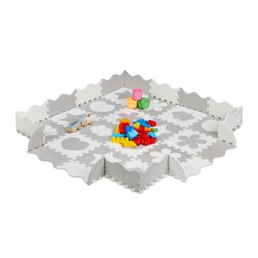 Relaxdays 52-piece puzzle mat with border and designs