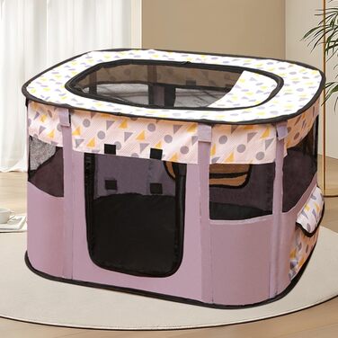 Клітка-прогулянка для тварин, складана, 70x55x40 см, Oxford, для собак, кроликів, котів, морських свинок, Indoor & Outdoor (фіолетовий)