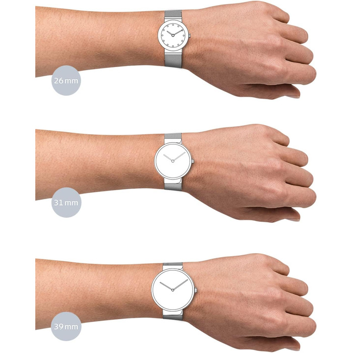 Годинник Bering жіночий кварцовий на браслеті Milanais, сталевий корпус 26 мм, сапфірове скло, 5 ATM, 10126 (10126-369)