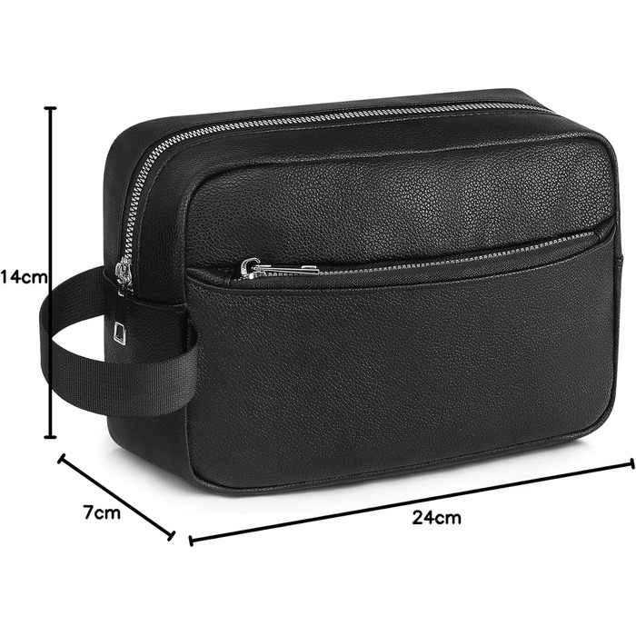 Чоловіча/Жіноча дорожня косметичка, валізка, сумка для туалетних аксесуарів 24x14x7 см (Чорний)