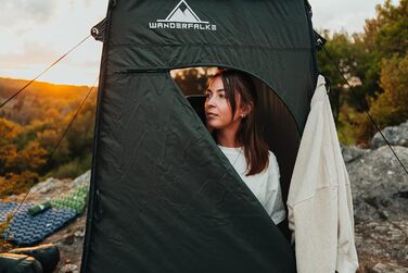 Wanderfalke XL Pop-Up Tent - Changing Tent, Shower Tent - 120x120x210cm for Outdoor, Camping, Fishing, Beach - Includes Carry Bag (Pine Green)