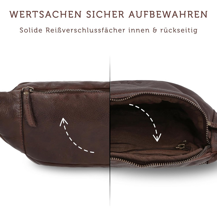 Чоловіча та жіноча поясна сумка Gusti Leather Spencer I з натуральної шкіри (колір: коричневий)