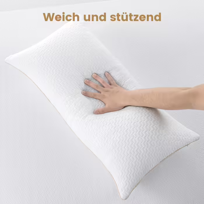 Подушка BedStory 40x80 см, 2 шт, знімний чохол з бамбукових волокон, антиалергенна, антибактеріальна, мікрофібра, м'яка та дихаюча