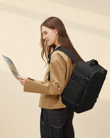 Рюкзак LOVEVOOK для ручної поклажі в літак, 40x30x20 см, 24л, для ноутбука 14 дюймів, чорний